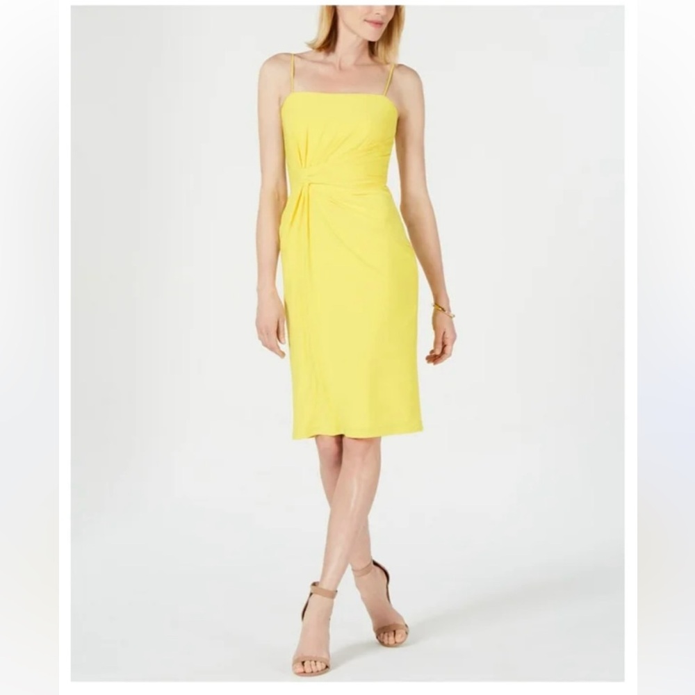 ✨Adrianna Papell ✨Yellow Spaghetti strap dress!